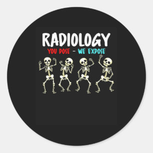 Radiologie Ihre Pose, wir entdecken tanzendes Skel Runder Aufkleber