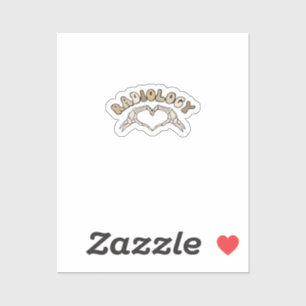 Radiologie Skeleton Heart Hands Classic Aufkleber