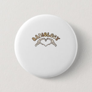 Radiologie Skeleton Heart Hands Classic Button