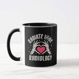 Radiologie Skelett Hände Herz Liebe ausstrahlen Tasse