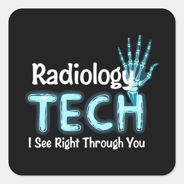 Radiologie Tech Spaß X Ray Quadratischer Aufkleber (Vorderseite)
