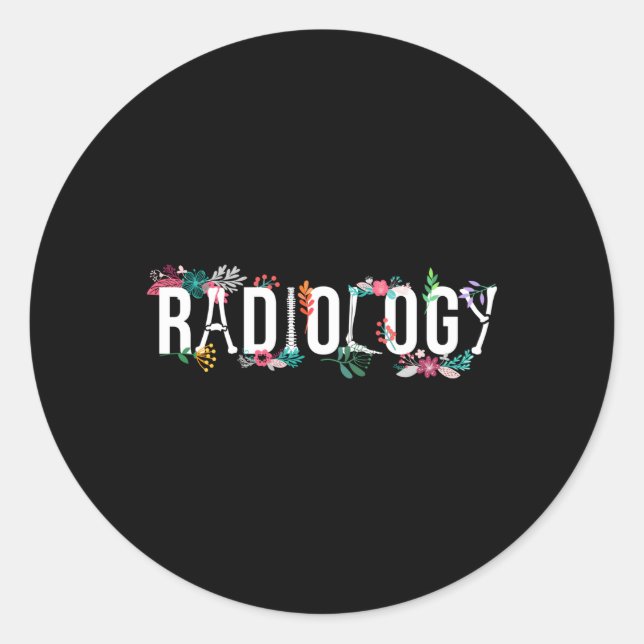 Radiologie Technologe Blume Krass Tech Runder Aufkleber (Vorderseite)