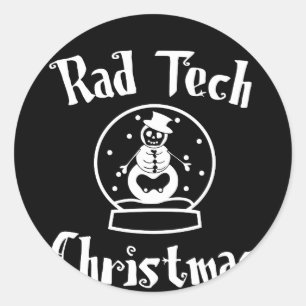 Radiologie-Technologie-Schnee-Kugel-Weihnachten Runder Aufkleber
