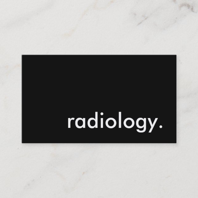 Radiologie. Visitenkarte (Vorderseite)