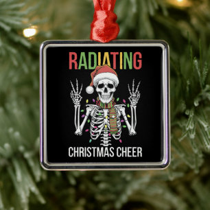 Radiologie-Weihnachten-Santa-Skelett-Röntgenassist Ornament Aus Metall