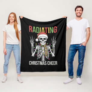 Radiologie-Weihnachts-Santa-Skelett-Röntgen-Techni Fleecedecke
