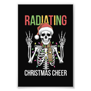 Radiologie-Weihnachts-Santa-Skelett-Röntgenassiste Fotodruck