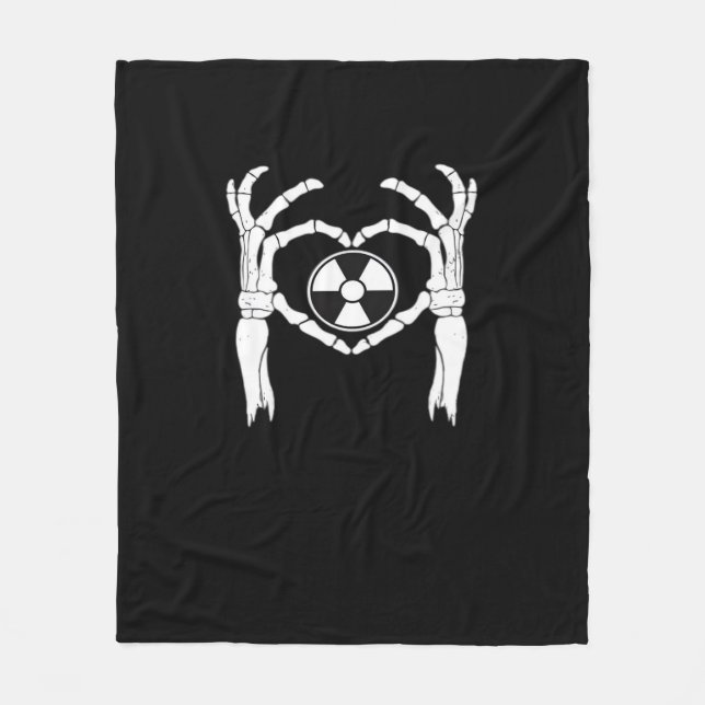 Radiologie X-Ray Tech Heart Shaped Skeleton Hands  Fleecedecke (Vorderseite)