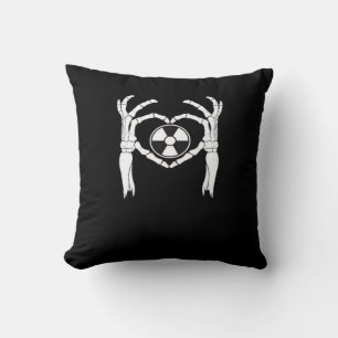 Radiologie X-Ray Tech Heart Shaped Skeleton Hands  Kissen