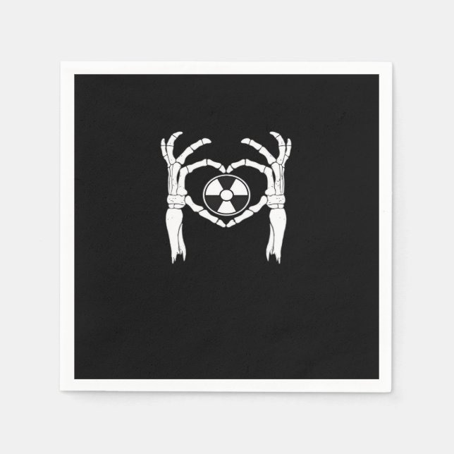 Radiologie X-Ray Tech Heart Shaped Skeleton Hands  Serviette (Vorderseite)