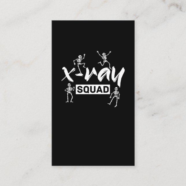Radiologie Xray Skeleton Squad Funny Radiologist Visitenkarte (Vorderseite)