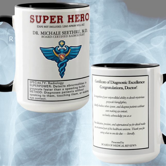 Radiologist Superhero – Funny Medical Gift  Tasse (Von Creator hochgeladen)