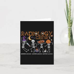 Radiology Crew Dancing Skeleton Funny Halloween Pa Karte