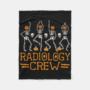 Radiology Crew Dancing Skeleton Pumpkin Fun Hallow Fleecedecke