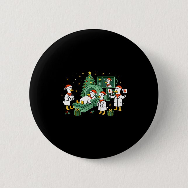 Radiology Funny Goose Ct Scan Christmas Xray Nurse Button (Vorderseite)