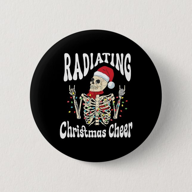 Radiology Radiating Christmas Cheer X-ray Rad Tech Button (Vorderseite)