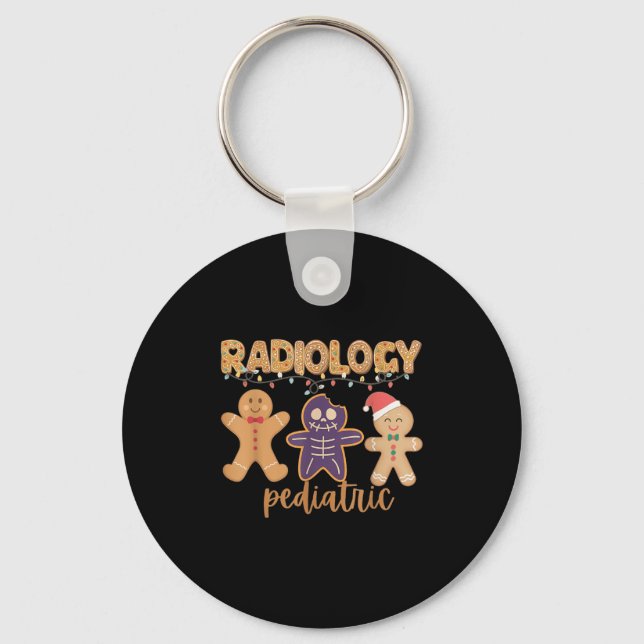 Radiology Tech Pediatric Christmas Gingerbread Man Schlüsselanhänger (Vorderseite)
