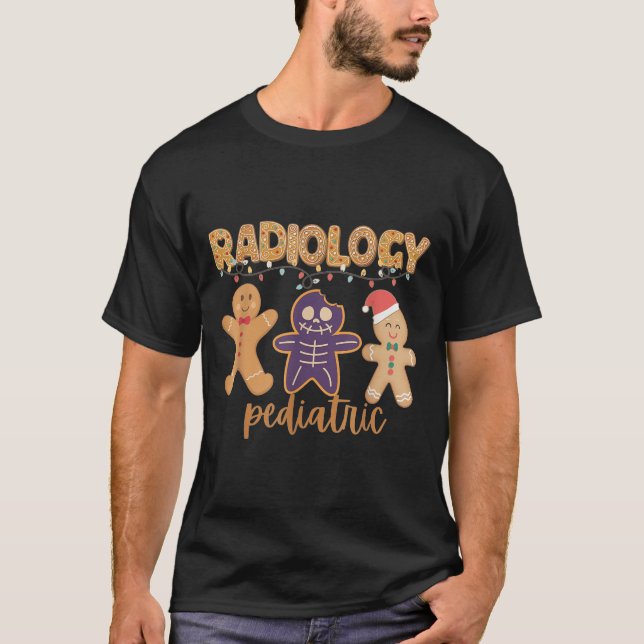 Radiology Tech Pediatric Christmas Gingerbread Man T-Shirt (Vorderseite)