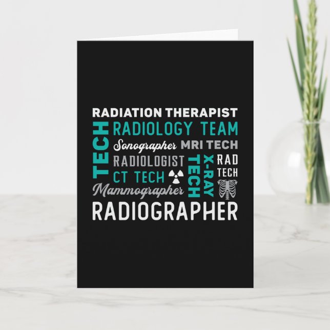 Radiology Tech Radiation Therapist Xray Tech Karte (Vorderseite)