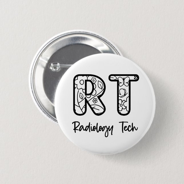 Radiology Tech RT Rad Technician X-ray Tech Gift  Button (Vorne & Hinten)
