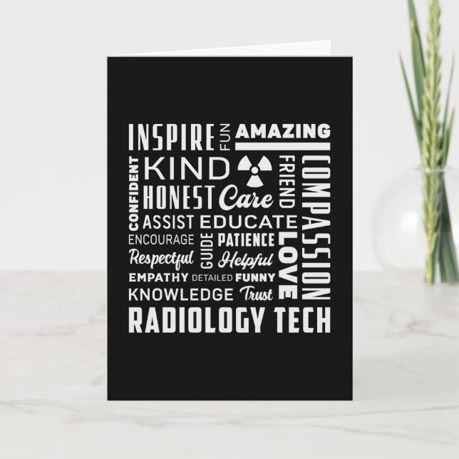 Radiology Tech Technologist Krass Tech X-Ray Techs Karte (Vorderseite)