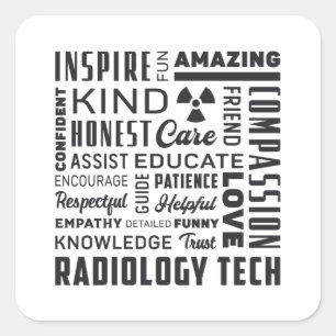 Radiology Tech Technologist Rad Tech X-Ray Tech Quadratischer Aufkleber