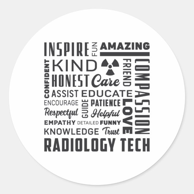 Radiology Tech Technologist Rad Tech X-Ray Tech Runder Aufkleber (Vorderseite)
