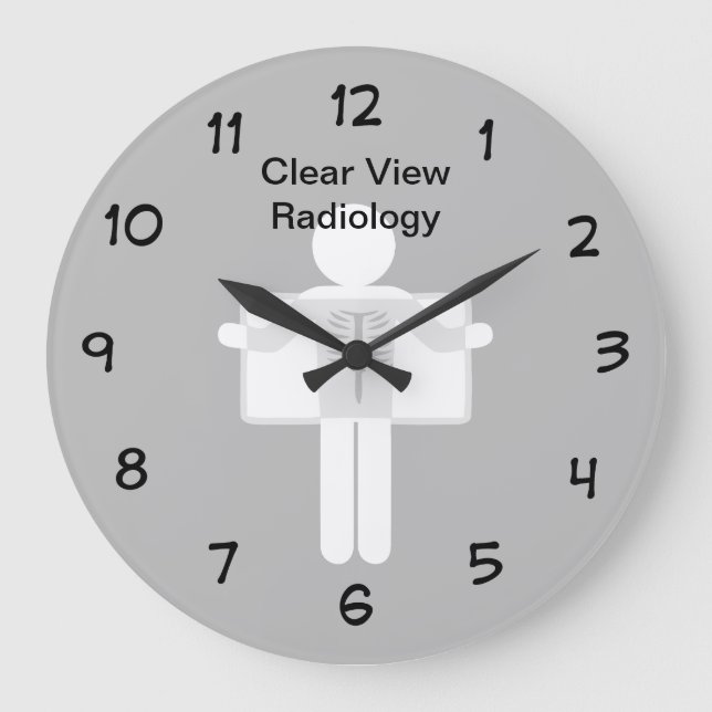 Radiology Theme Office Or Lab Große Wanduhr (Vorderseite)