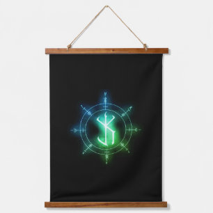 Radionische Rune Art: Vril Amplifier. Wandteppich Mit Holzrahmen