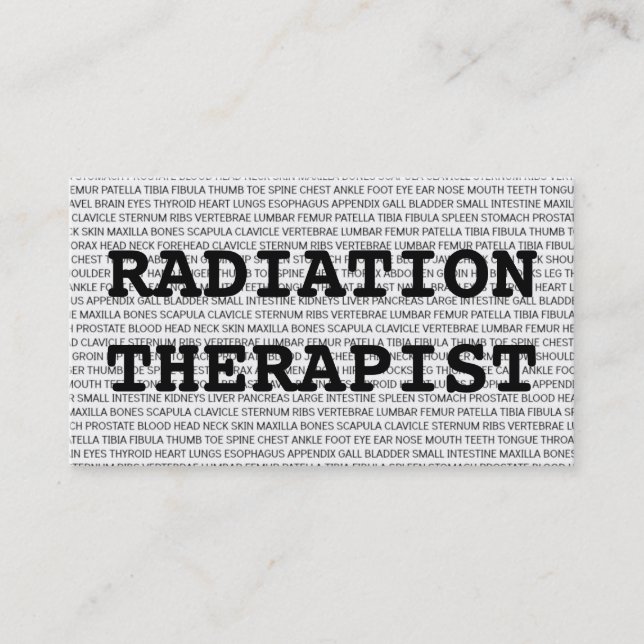 Radiothérapie Mots Médicales Carte de visite (Devant)