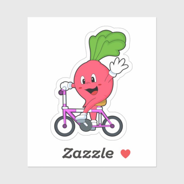 Radisch mit Fahrrad Aufkleber (Blatt)