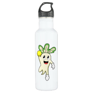 Radish at Handball player with Handball Edelstahlflasche