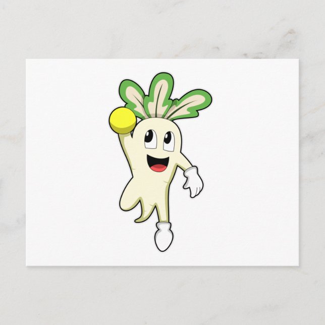 Radish at Handball player with Handball Postkarte (Vorderseite)