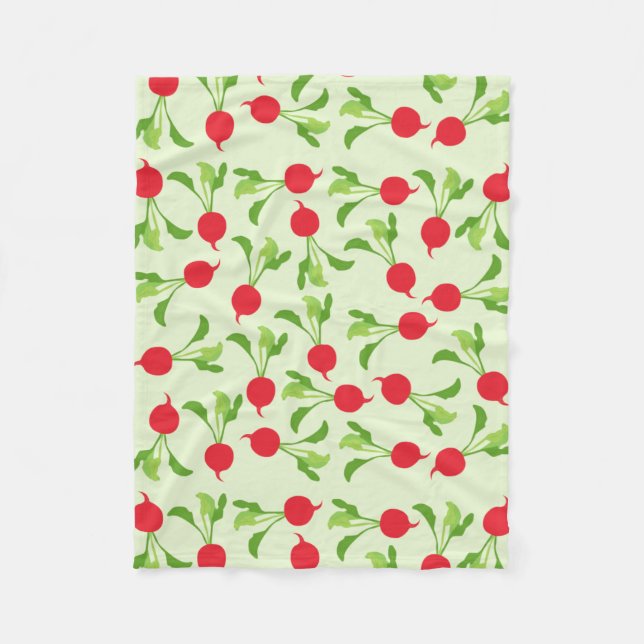 Radish Red Green Pattern Fleecedecke (Vorderseite)