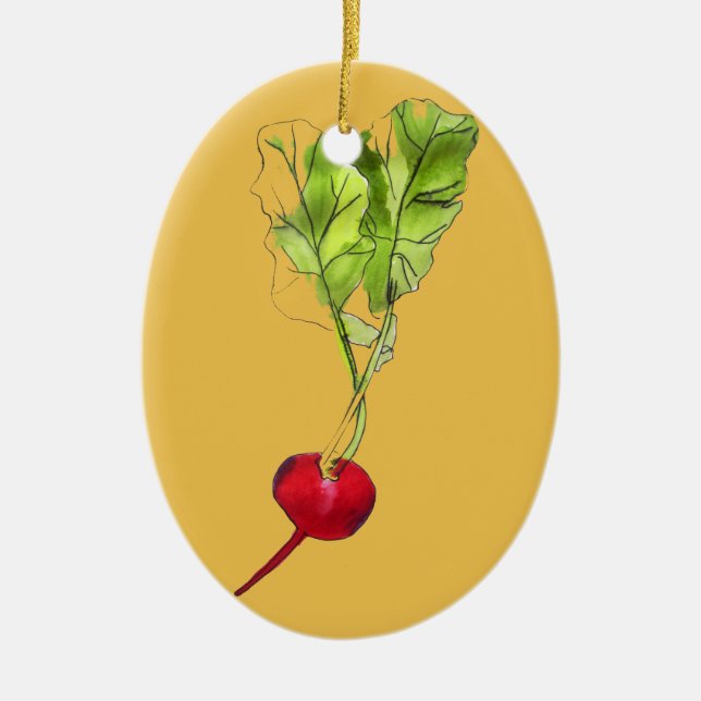 Radish vegetable watercolour illustration art keramik ornament (Vorne)