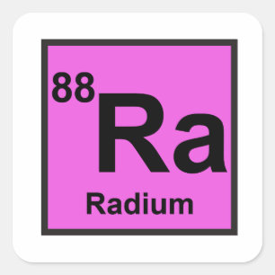 Radium-Aufkleber Quadratischer Aufkleber