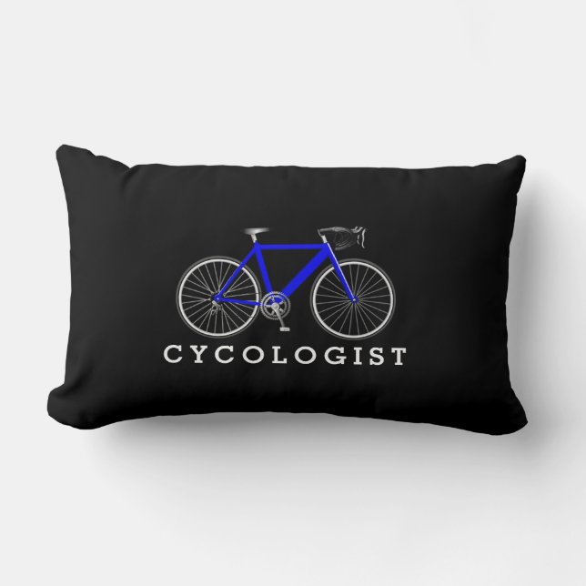 Radkologe Blue Bicycle on Black Lendenkissen (Vorderseite)