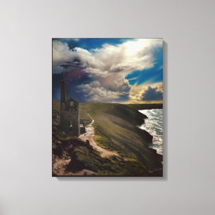 Radkronen Cornwall mit surrealem Himmel Leinwanddruck
