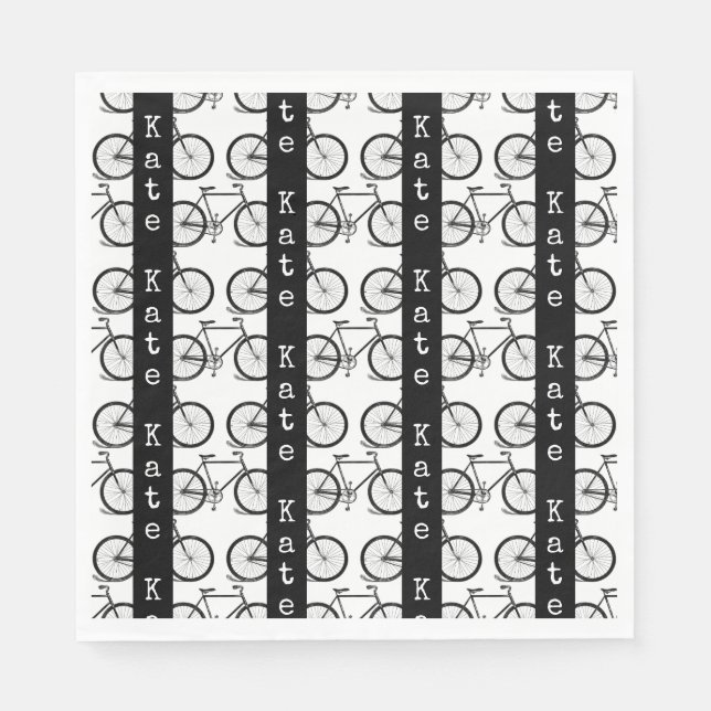 Radkunstmuster Streifen INDIVIDUELLE NAME & FARBE Serviette (Vorderseite)