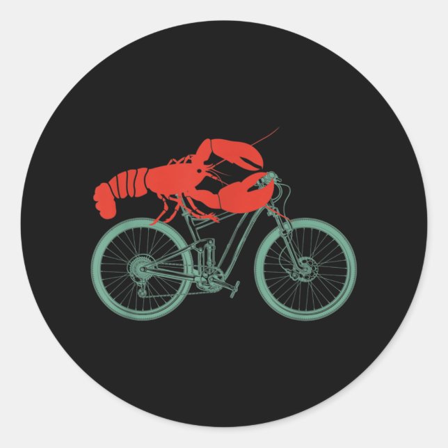 Radlobster MTB Cykologe Funny Cyclist Runder Aufkleber (Vorderseite)