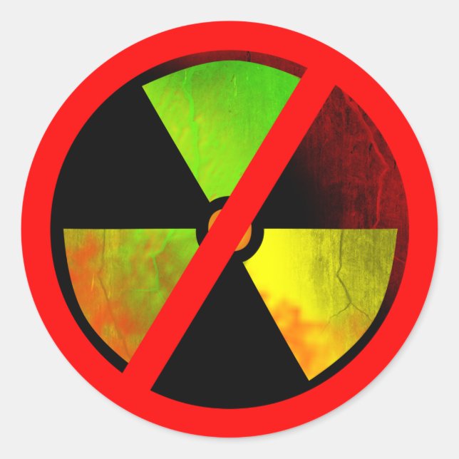 Radoactive Grunge Anti-Nuclear Symbol Sticker (Vorderseite)