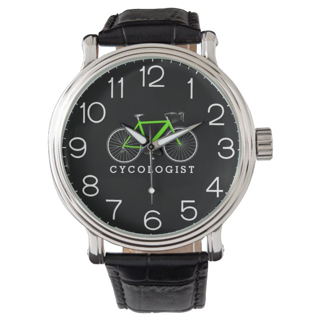 Radologe Green Bicycle on Black Armbanduhr (Vorderseite)