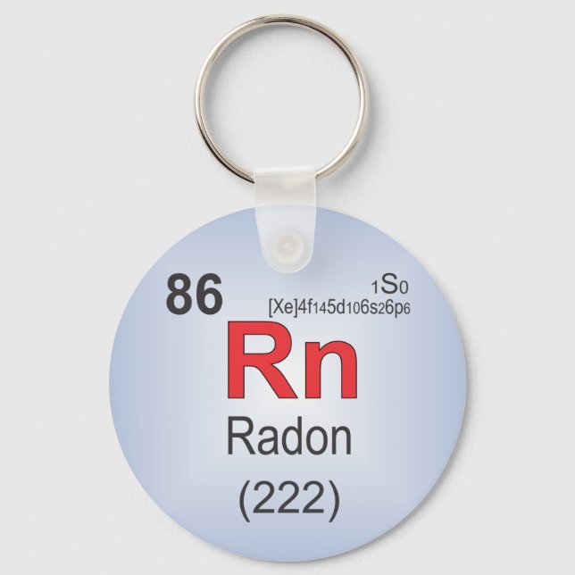 Radon Einzelelement der Periodischen Tabelle Schlüsselanhänger (Vorderseite)