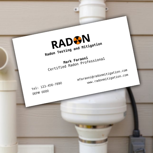 Radon Testing and Mitigation Company Visitenkarte (Von Creator hochgeladen)