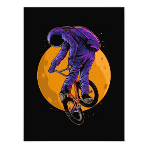 Radrennen des Astronauten BMX auf dem MondHallowee Fotodruck