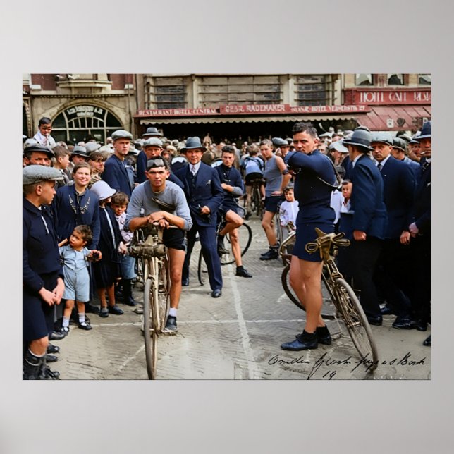 Radrennen Paris Roubaix 1900 Farbredux Poster (Vorne)