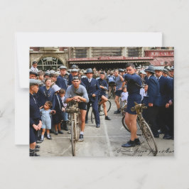 Radrennen Paris Roubaix 1900 Farbredux Postkarte