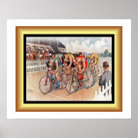 Radrennen ~ Peloton Sechs Radfahrer ~ Paris 1895