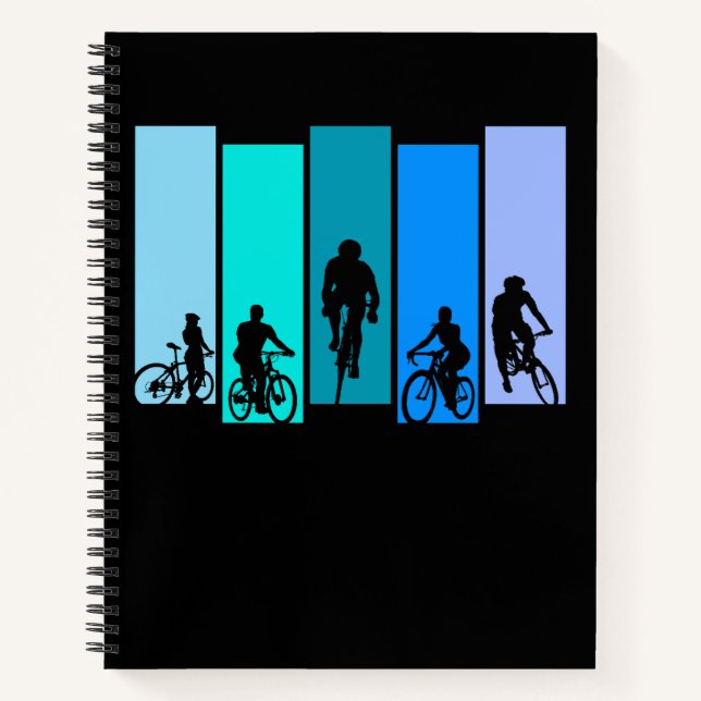 Radsport-Silhouette Notizbuch (Vorderseite)