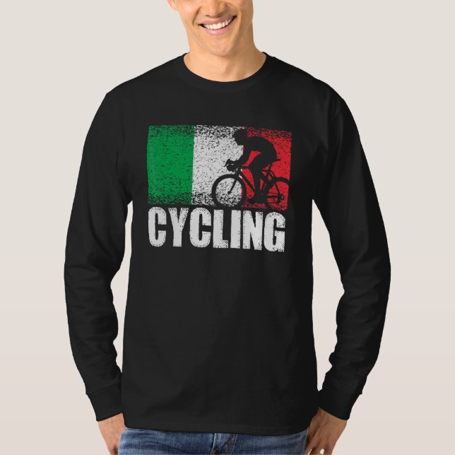 Radsport Sport Italien Flag Italienisches Radrenne T-Shirt (Vorderseite)